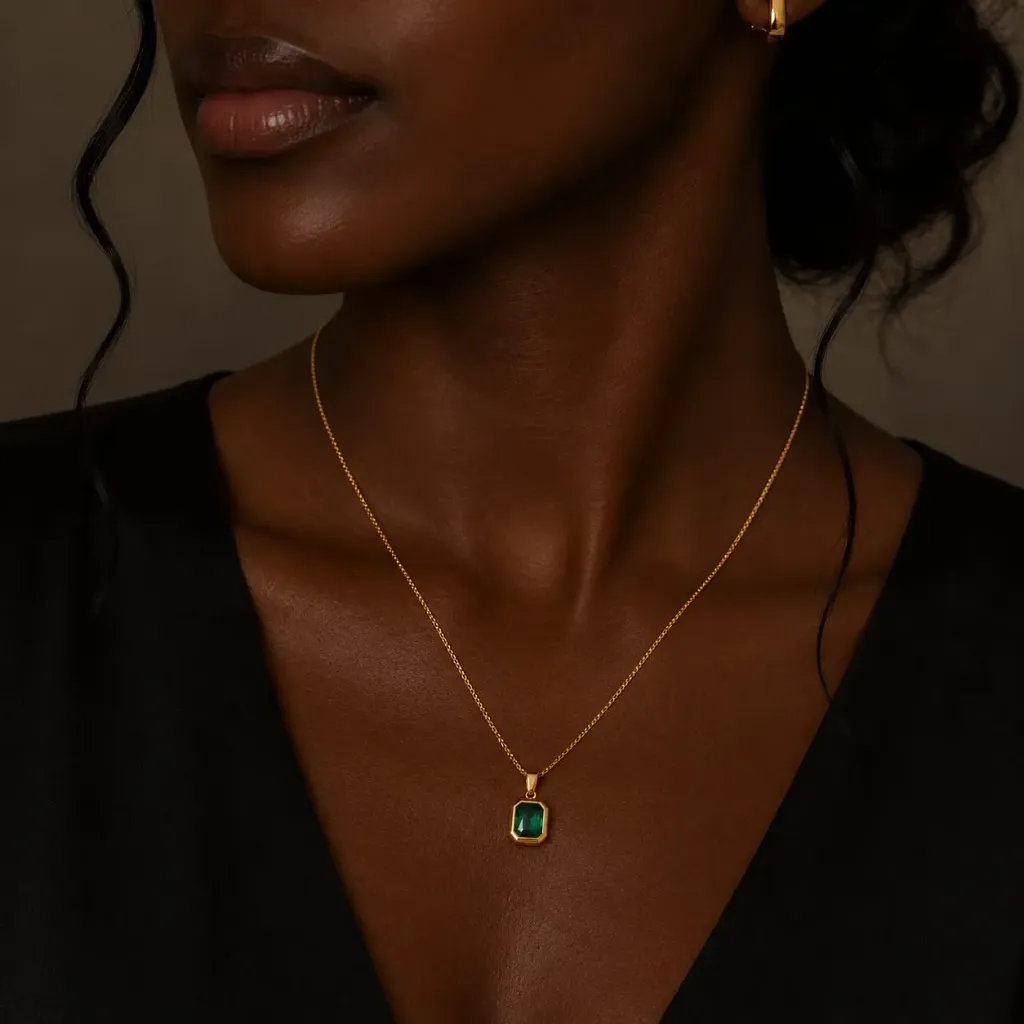 Emerald Green Pendant Necklace